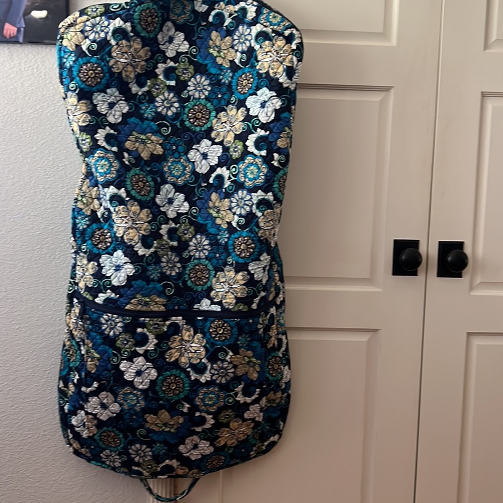 Vera Bradley Mod Floral Blue Garment Bag Lrg Lightweight Cotton Travel Accessory - Picture 7 of 16